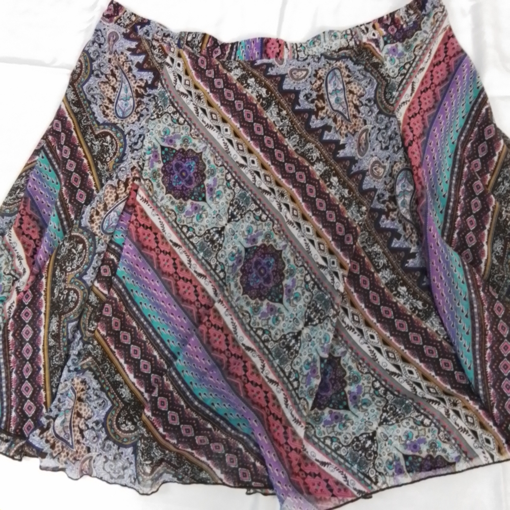 Lane Bryant colorful full skirt with elastic back waist 18/20 - Picture 2 of 6